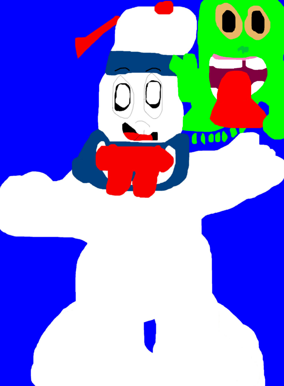 Stay Puft Marshmallow Man And Slimer Added MS Paint^ by Falconlobo