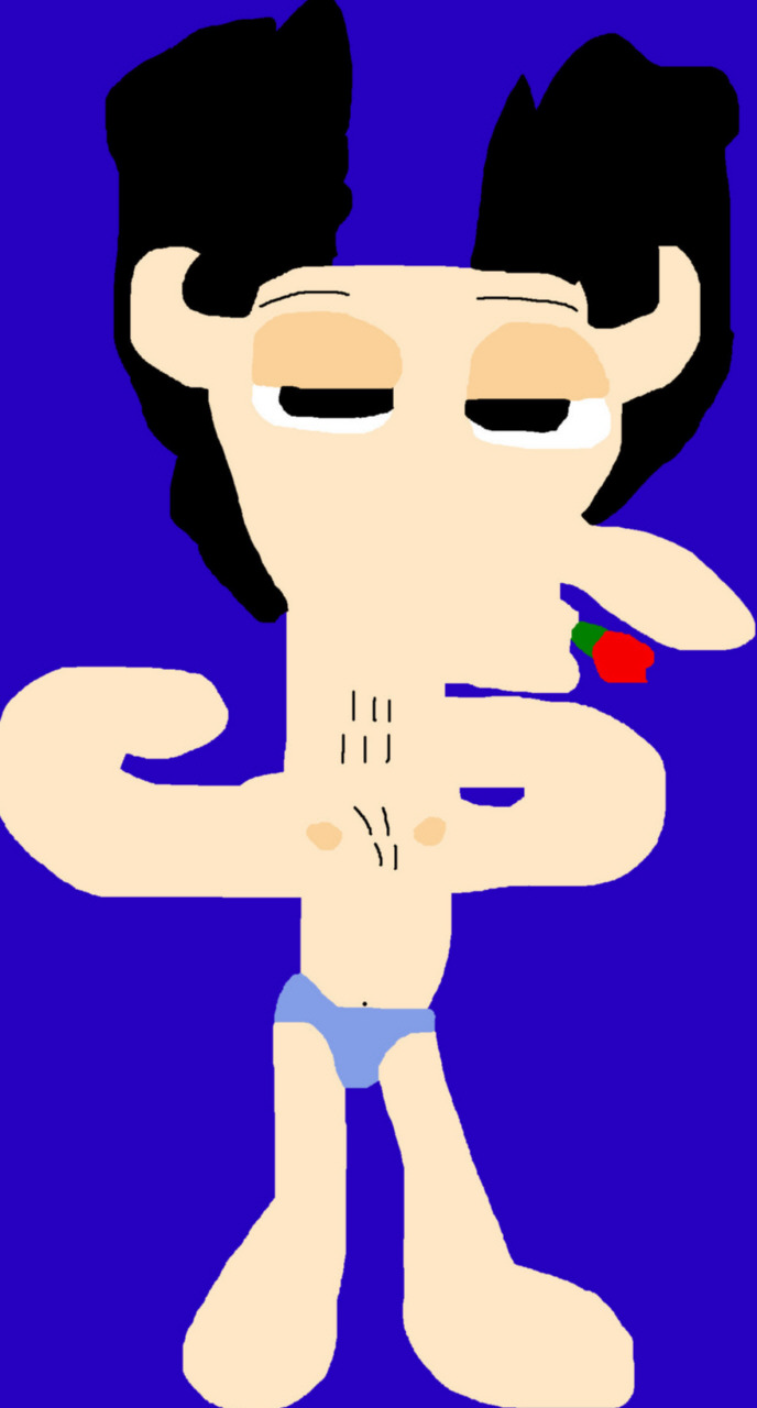 Noodman With A Rose In His Mouth Wearing Undies MS Paint by Falconlobo