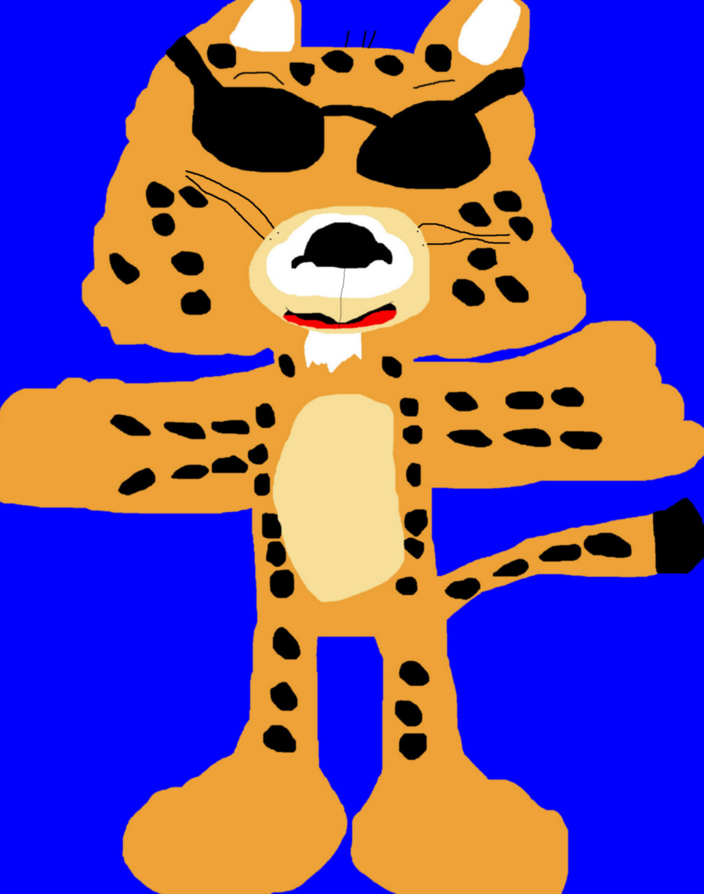 Chester Cheetah With No Shoes Or Gloves On MS Paint by Falconlobo