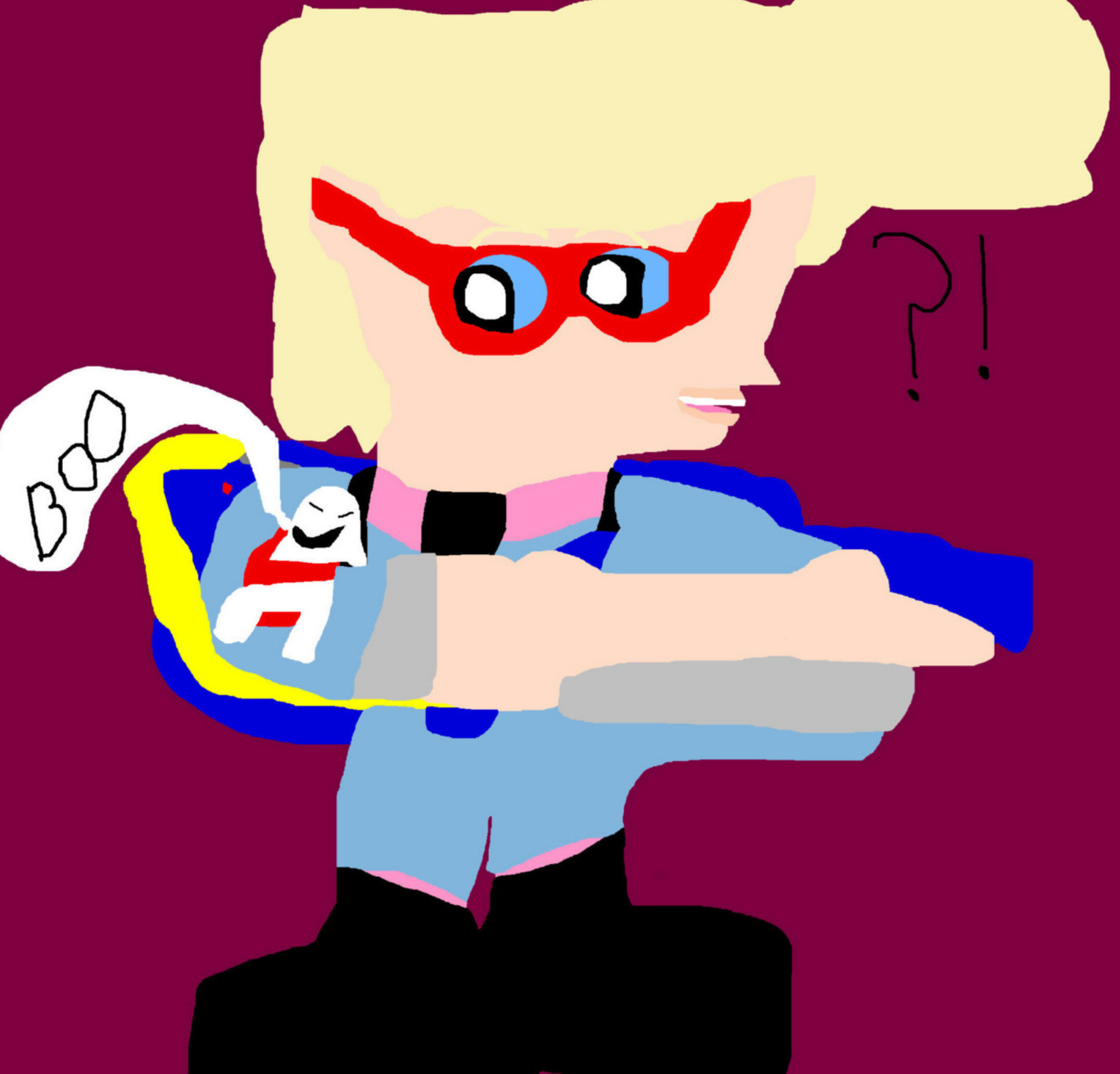 Boo MS Paint Hehe chibi Egon Is Confused MS Paint by Falconlobo