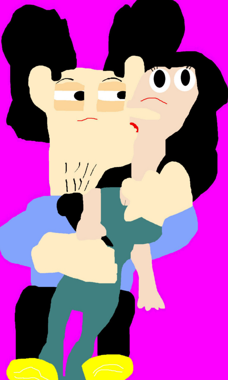 Noodman Holding Darlene In His Arms And Kissing Her Lips MS Paint by Falconlobo