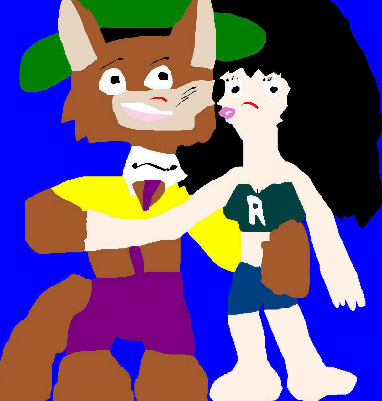 Mildew Wolf Closing In For A Kiss With Daisy Mayhem MS Paint by Falconlobo
