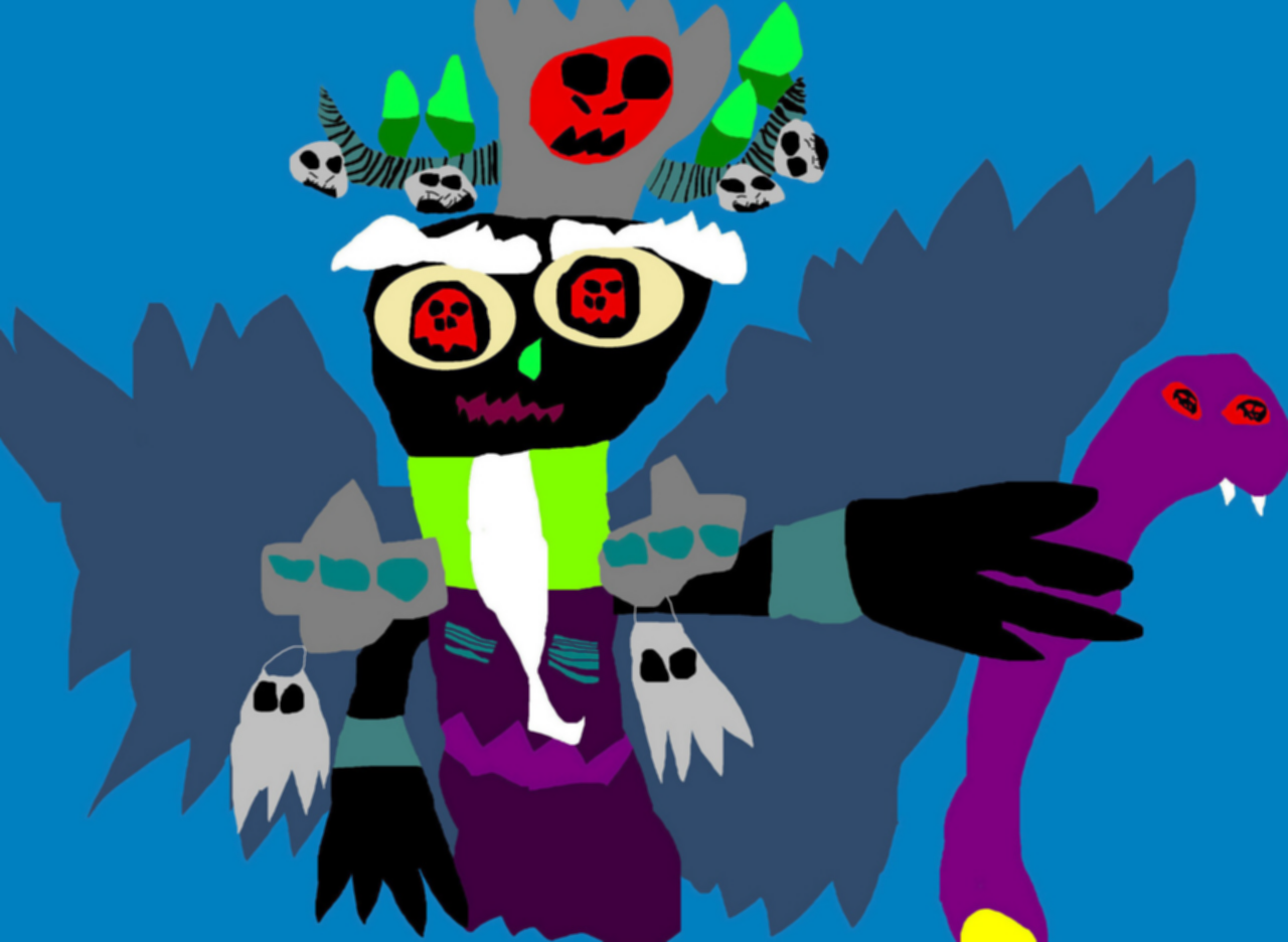 MY First Picture For The New Year Is A Xibalba Chibi MS Paint by Falconlobo