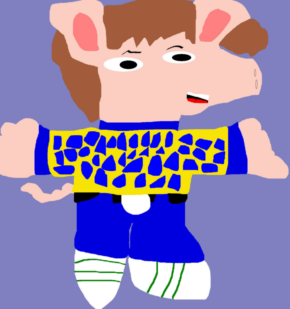 Peter Porker AKA SpiderHam In Street Clothes MS Paint^ by Falconlobo