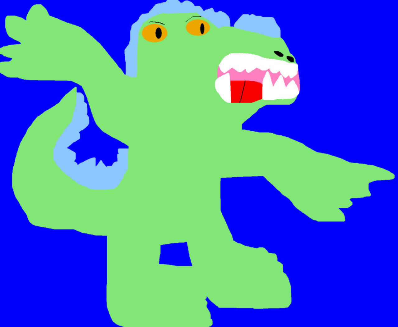Reptar Costume Minus Noodman And Altered Face MS Paint by Falconlobo