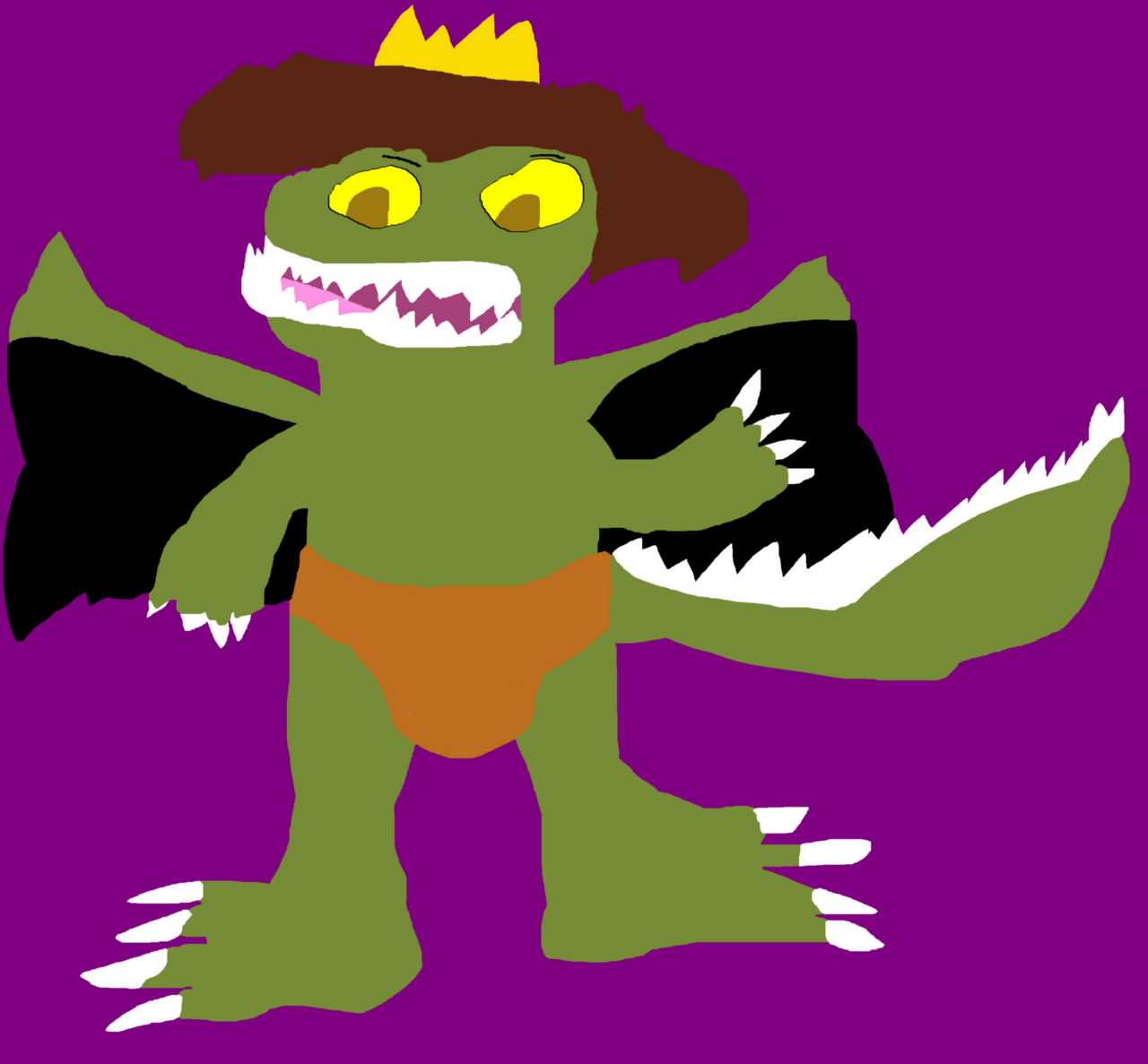 Arthur the winged humanoid lizard king Request MS Paint by Falconlobo