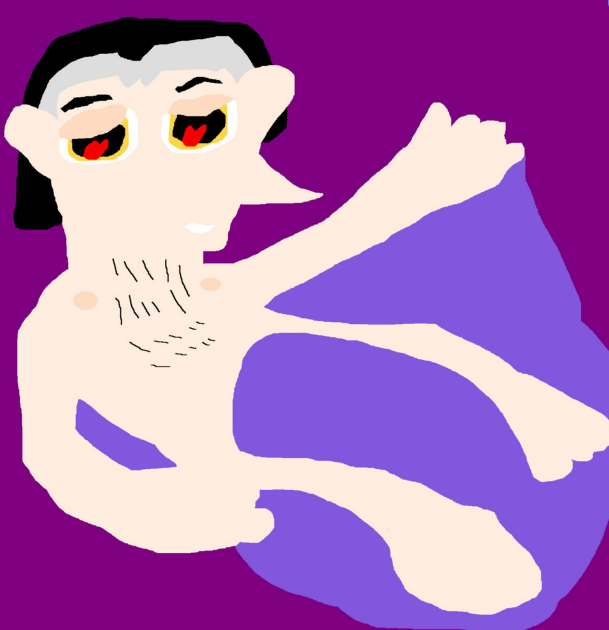 Cedric's Come Hither Look Again Nude Covered Up With Heart Eyes MS Paint by Falconlobo