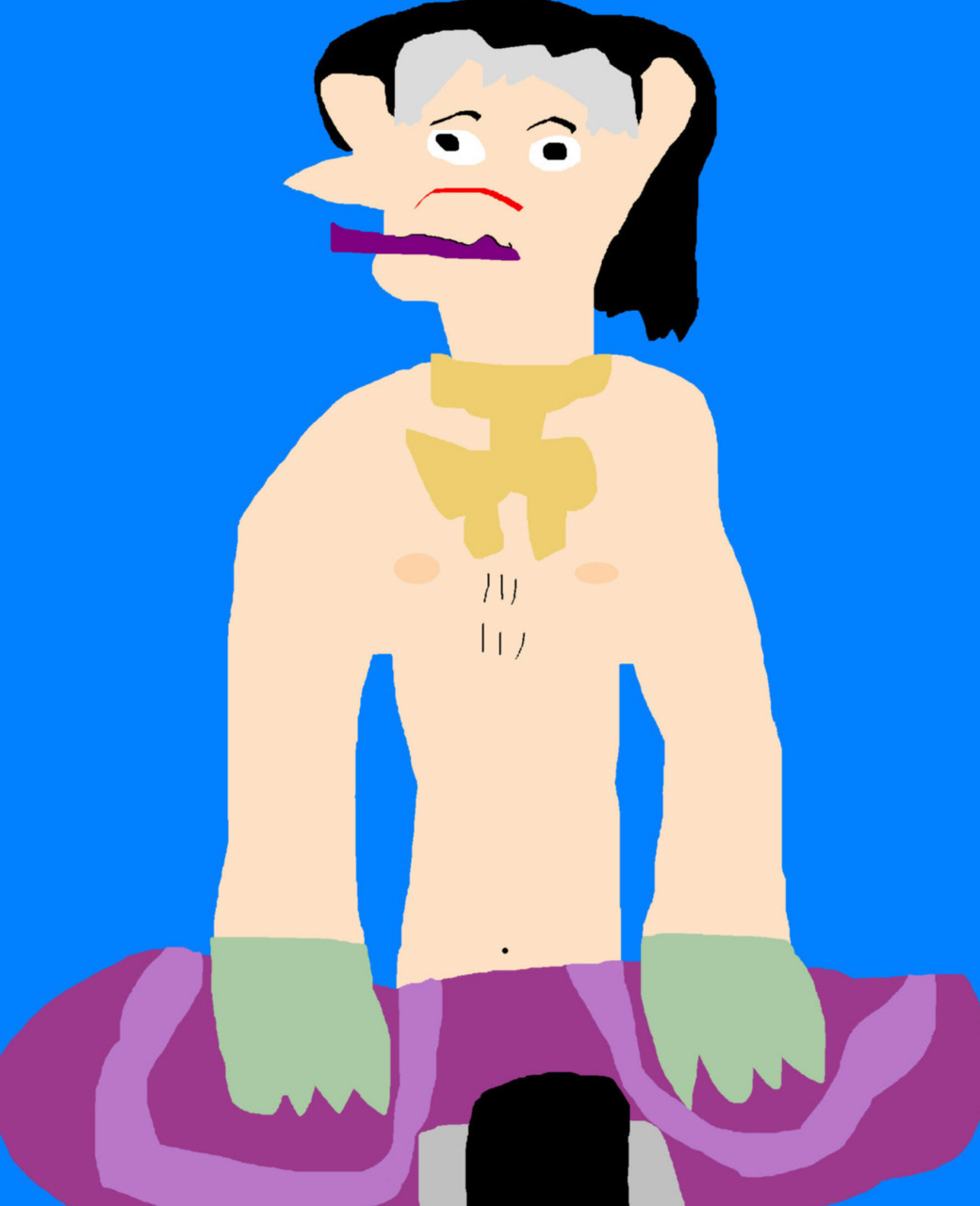 Cedric The Sorcerer Doing Yoga Shirtless And Blushing MS Paint by Falconlobo