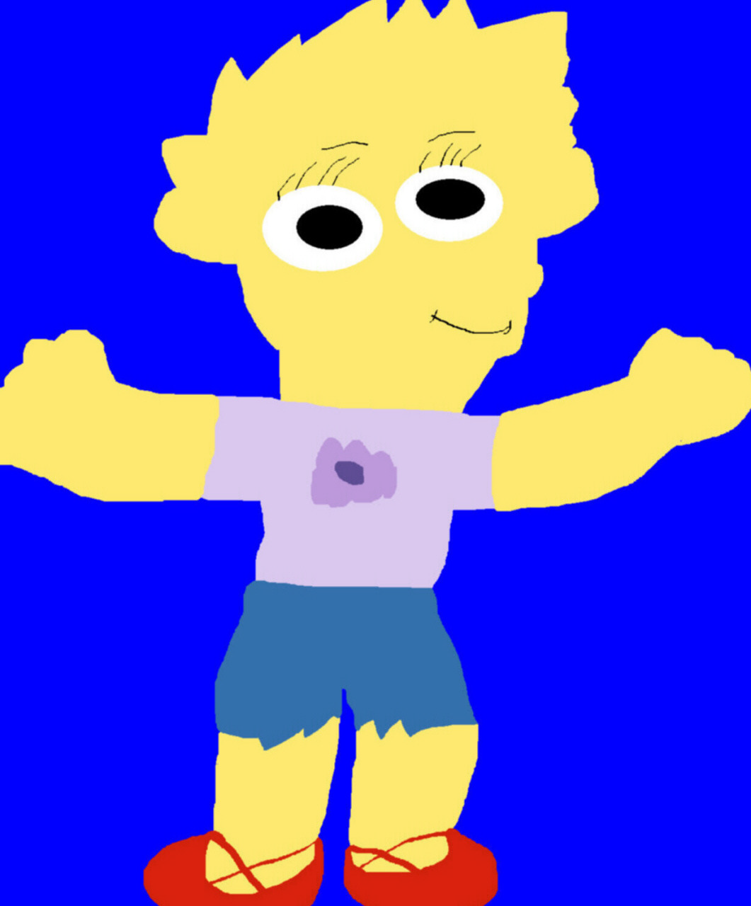 Lisa In Flower Tshirt and Jean Shorts Request MS Paint by Falconlobo