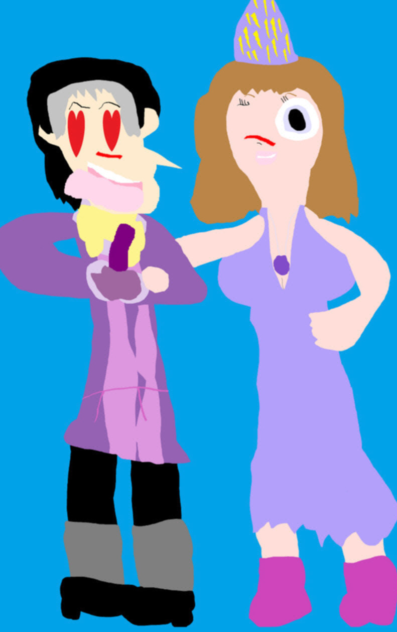Heart Eyed Cedric With Sofia MS Paint Added His Wand Alternate by Falconlobo