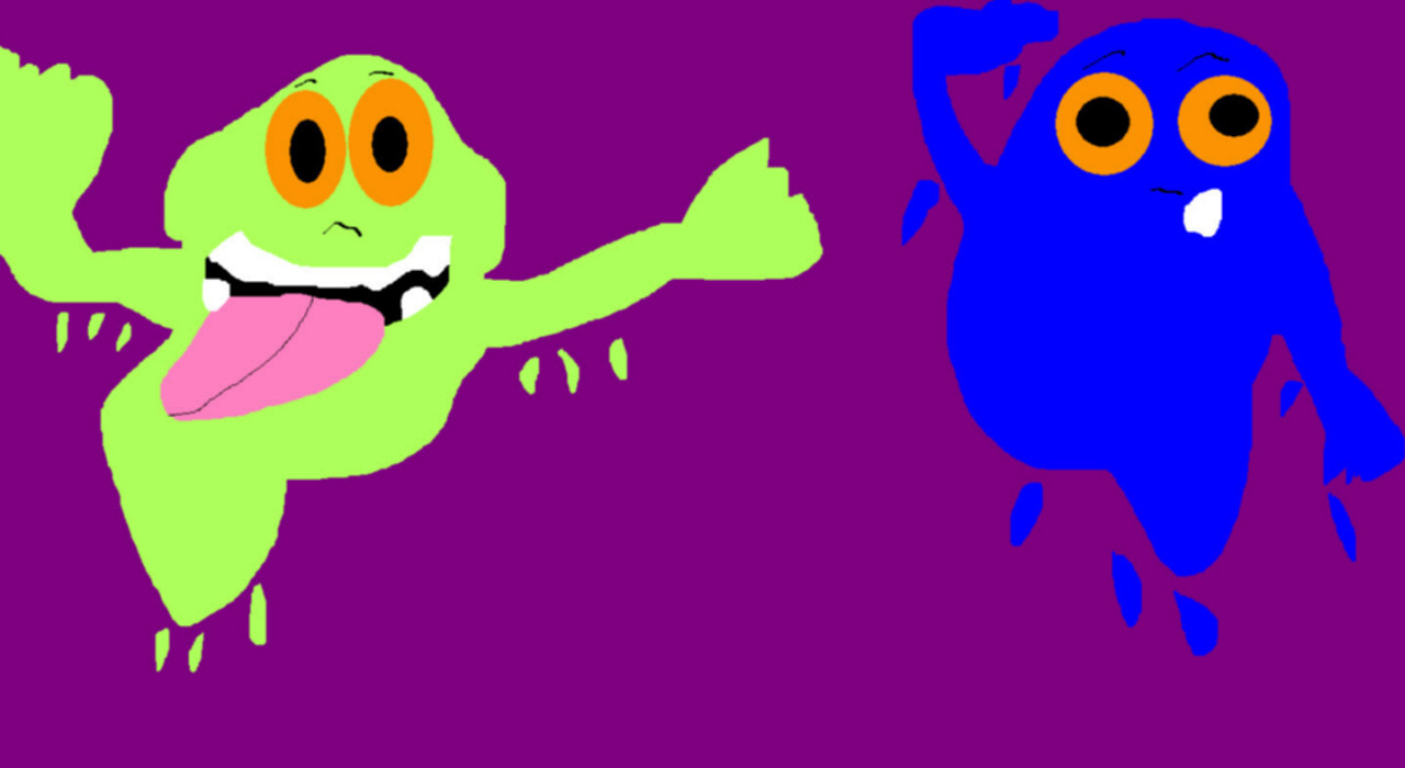 The Two Shades Of Slimer MS Paint alternate by Falconlobo