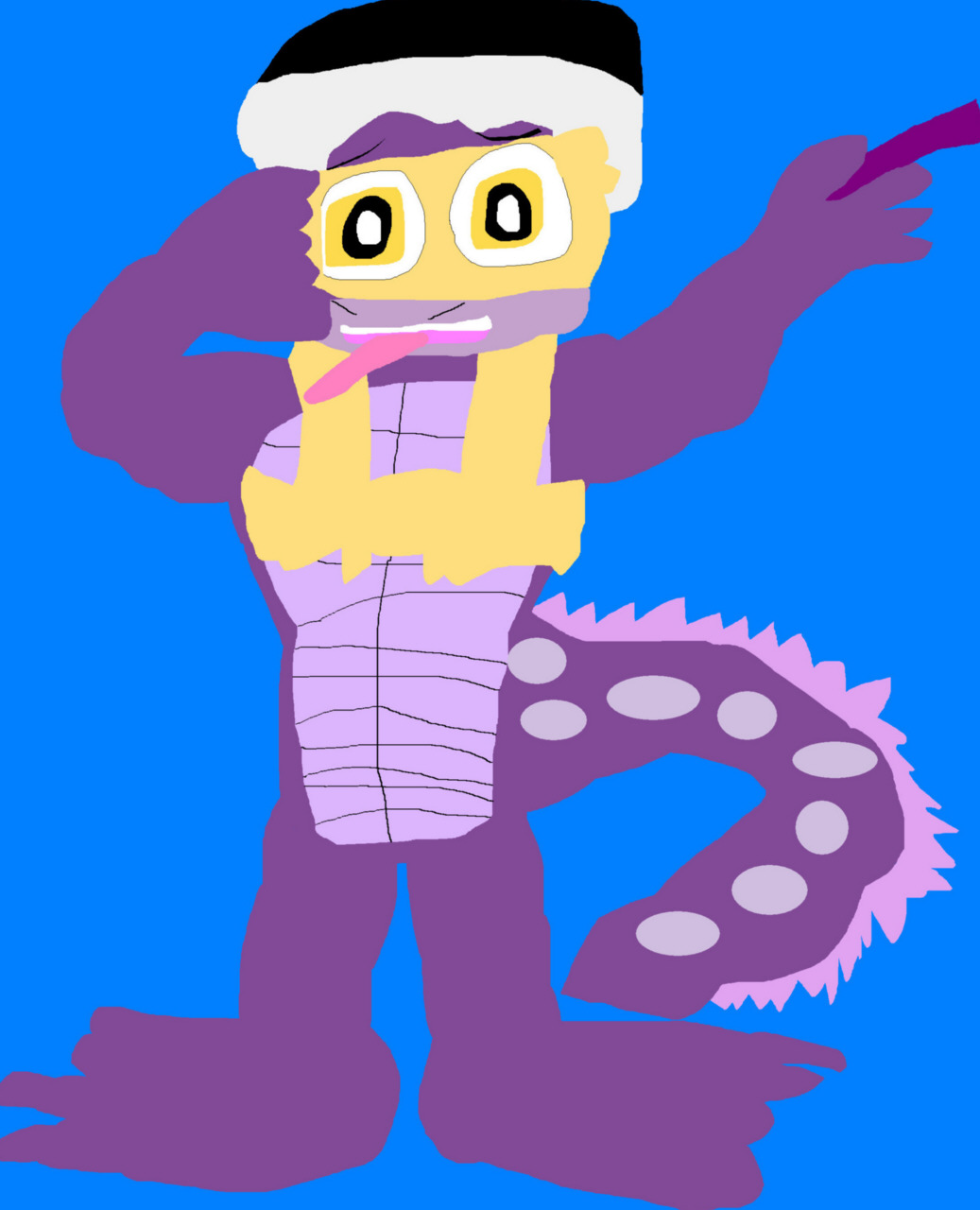 Cedric The Buff Salamander With Wand And Ninja Mask MS Paint by Falconlobo