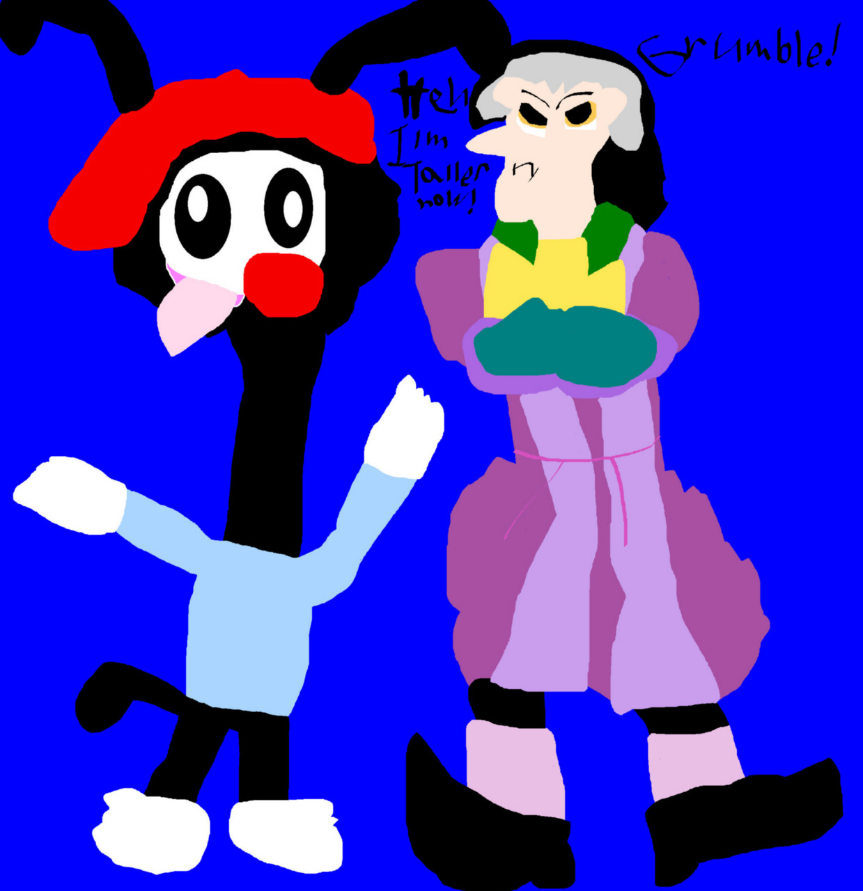 Wakko Stretches The Truth A Bit With Cedric MS Paint by Falconlobo