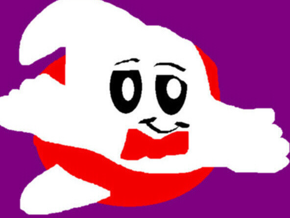 Chibi Ghostbusters Ghost With Bowtie MS Paint^^ by Falconlobo