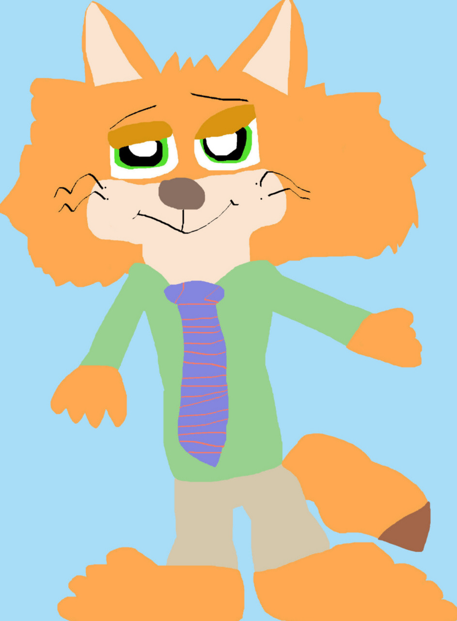 Nick Wilde With A Fluffy Face MS Paint by Falconlobo