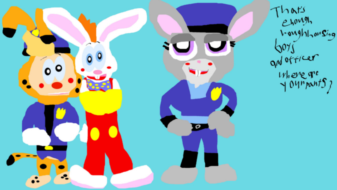 Officer Where Are Your Pants? MS Paint by Falconlobo