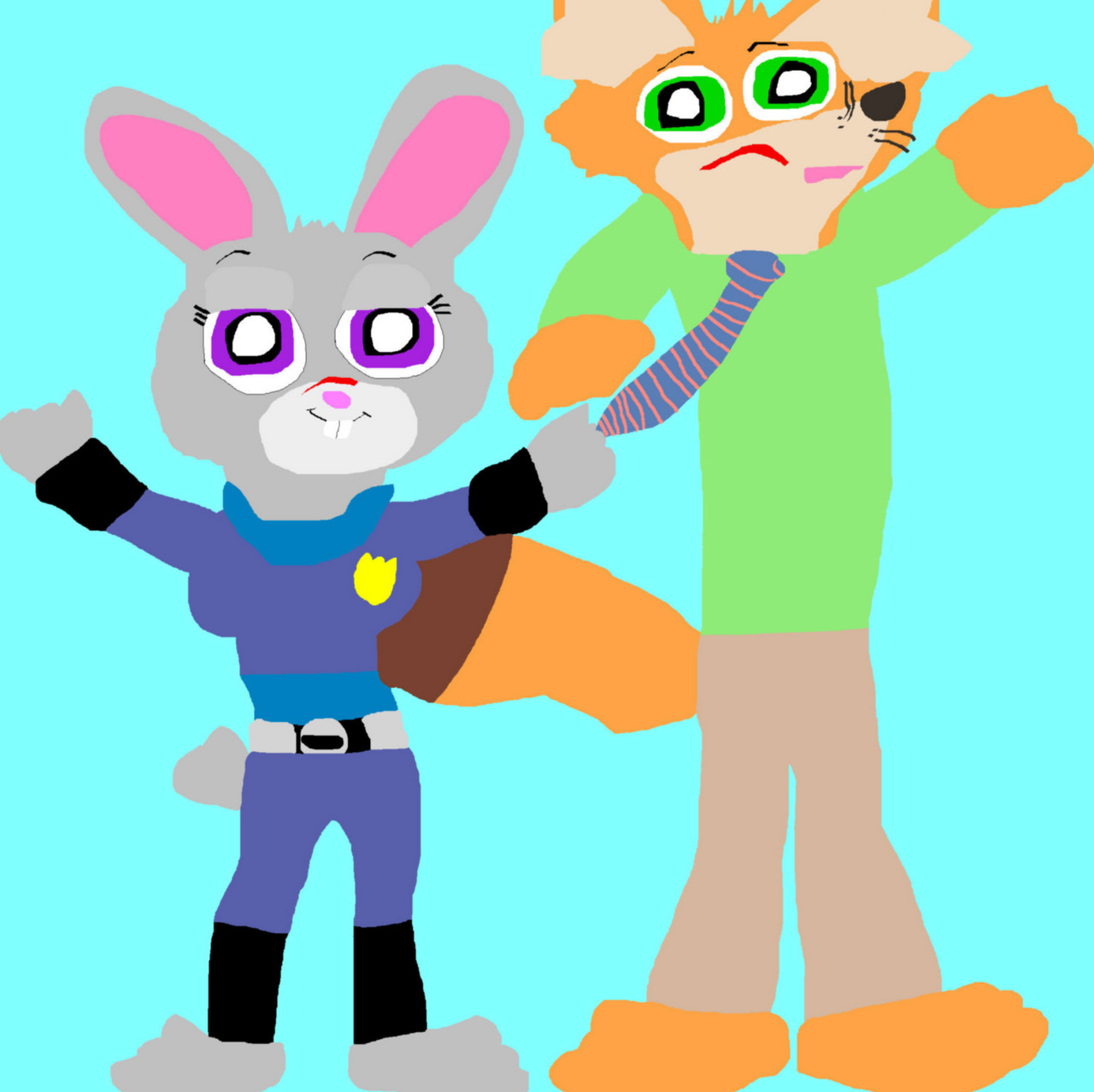 Judy Hopps The Cute Bunny Cop And Nick Wilde Added MS Paint by Falconlobo