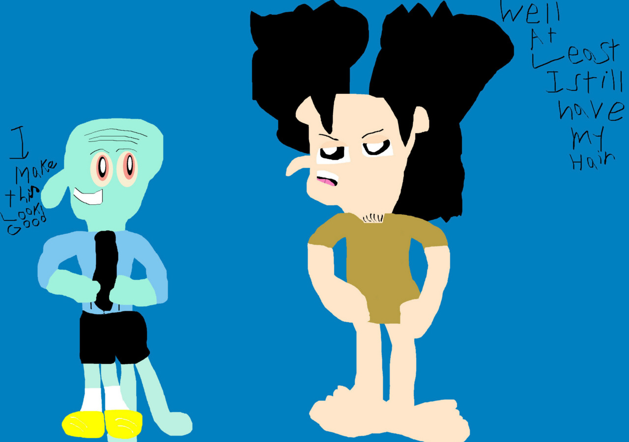 Squidman And Noodward MS Paint^^ by Falconlobo