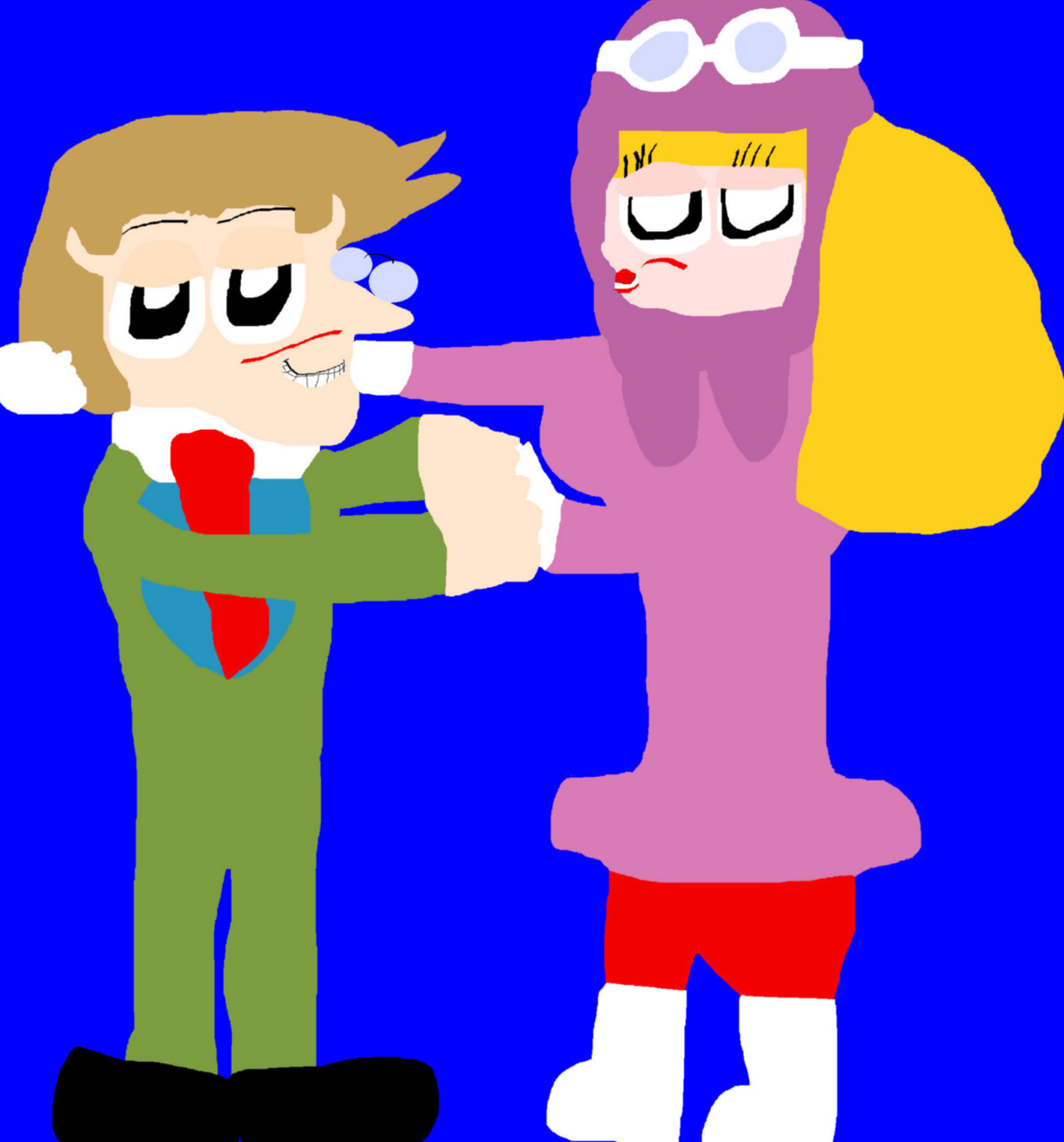 Sylvester Sneekly X Penelope Pitstop Holding Hands MS Paint^^ by Falconlobo