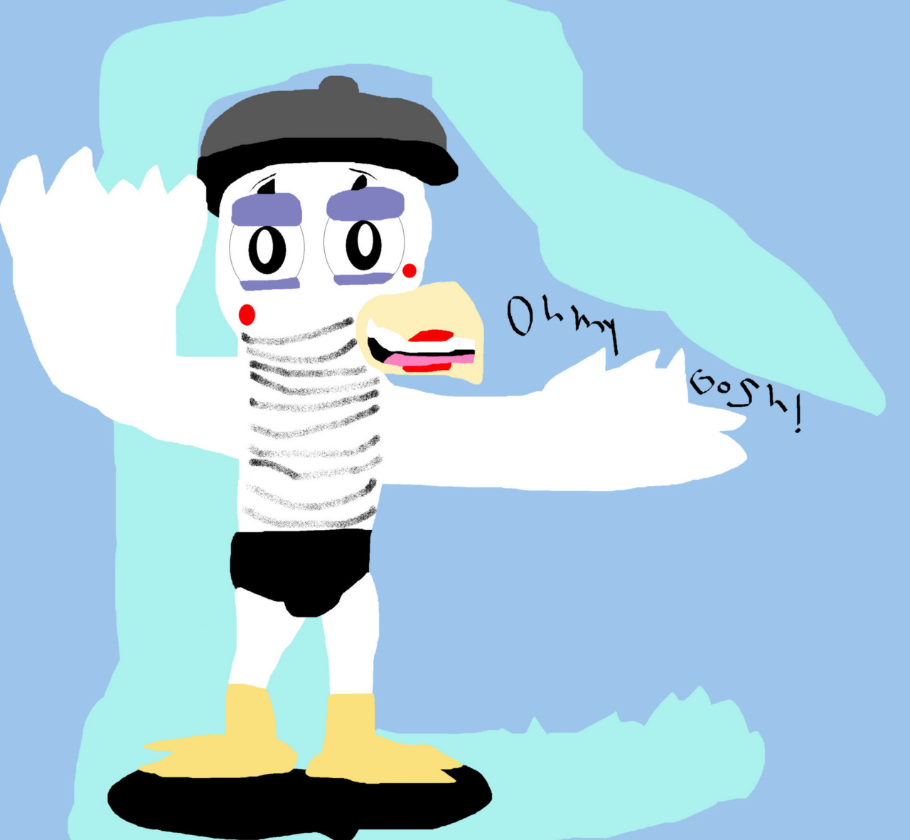 A Surfing Mime Bird MS Paint by Falconlobo