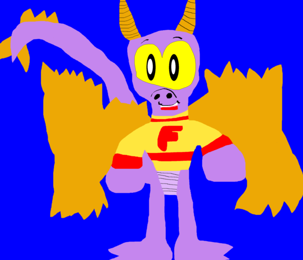 Figment With Big Wings Again MS Paint^0^ by Falconlobo