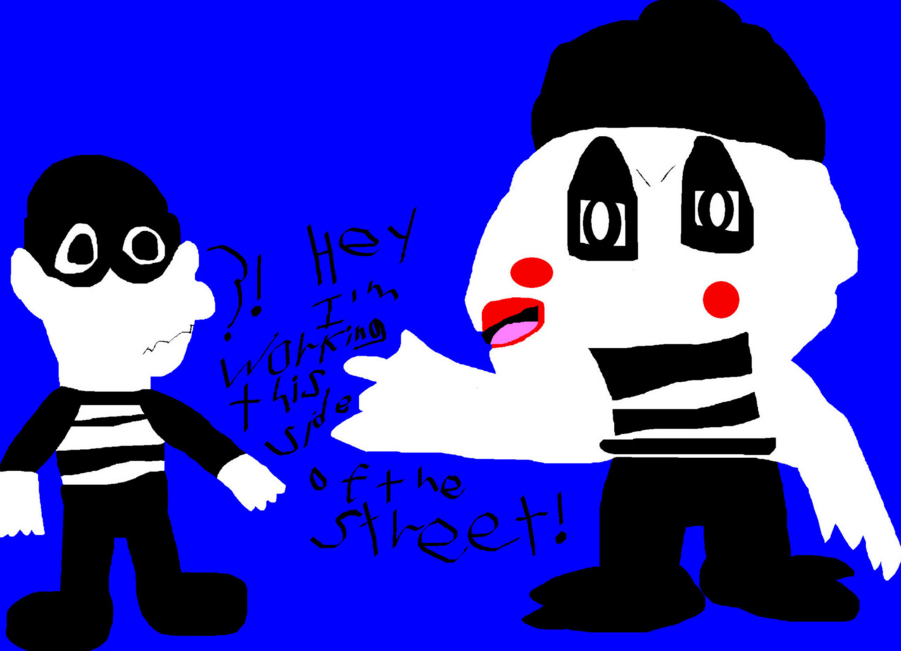 Mime Bird VS Shifty MS Paint Early B Day Pic For Lalondey^0 by Falconlobo