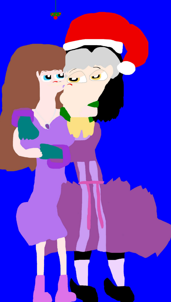 Random Cute Cedfia Mistletoe Kissing Scene MS Paint^^ by Falconlobo