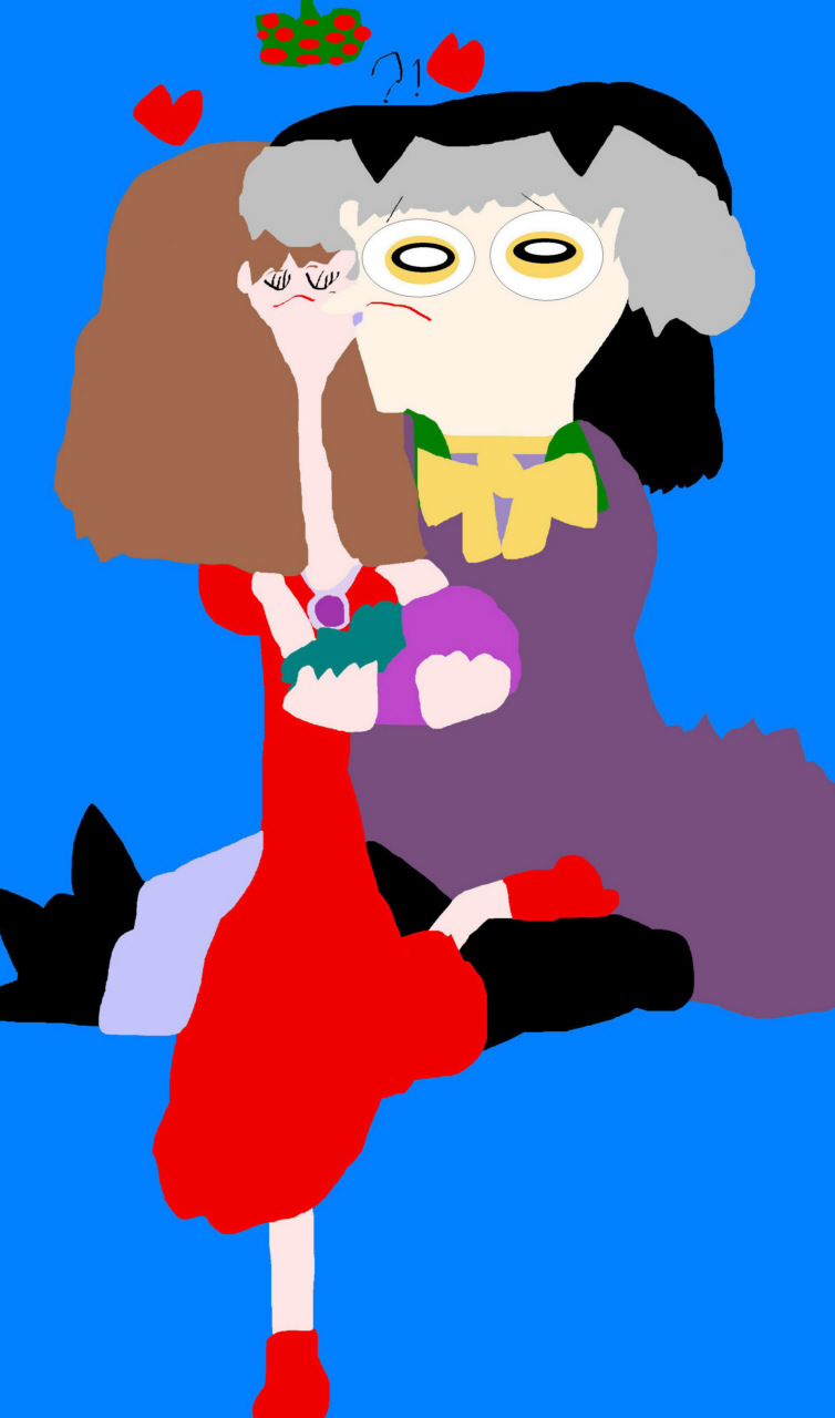 Cedric Gets Mistletoed By Sofia And Goes With The Flow MS Paint^^ by Falconlobo