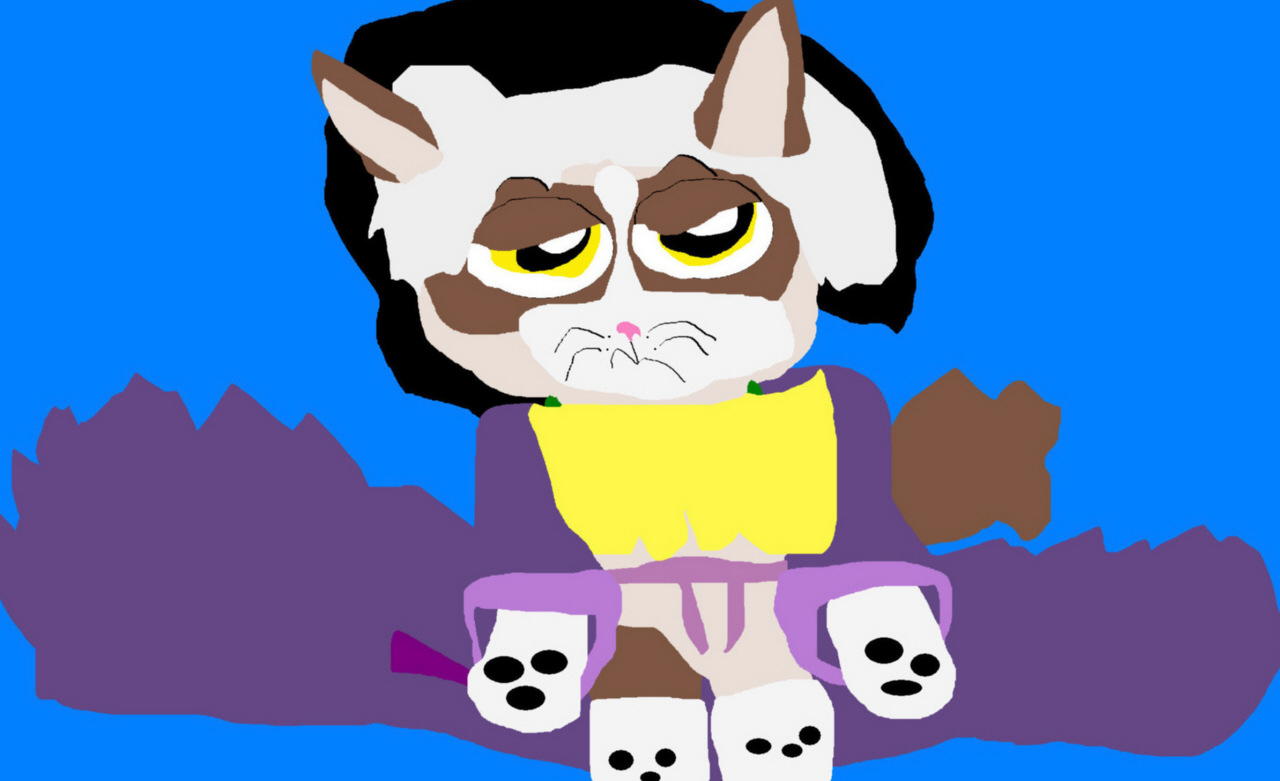 Grumpy Cat Cedric Full Version With Whiskers MS Paint by Falconlobo