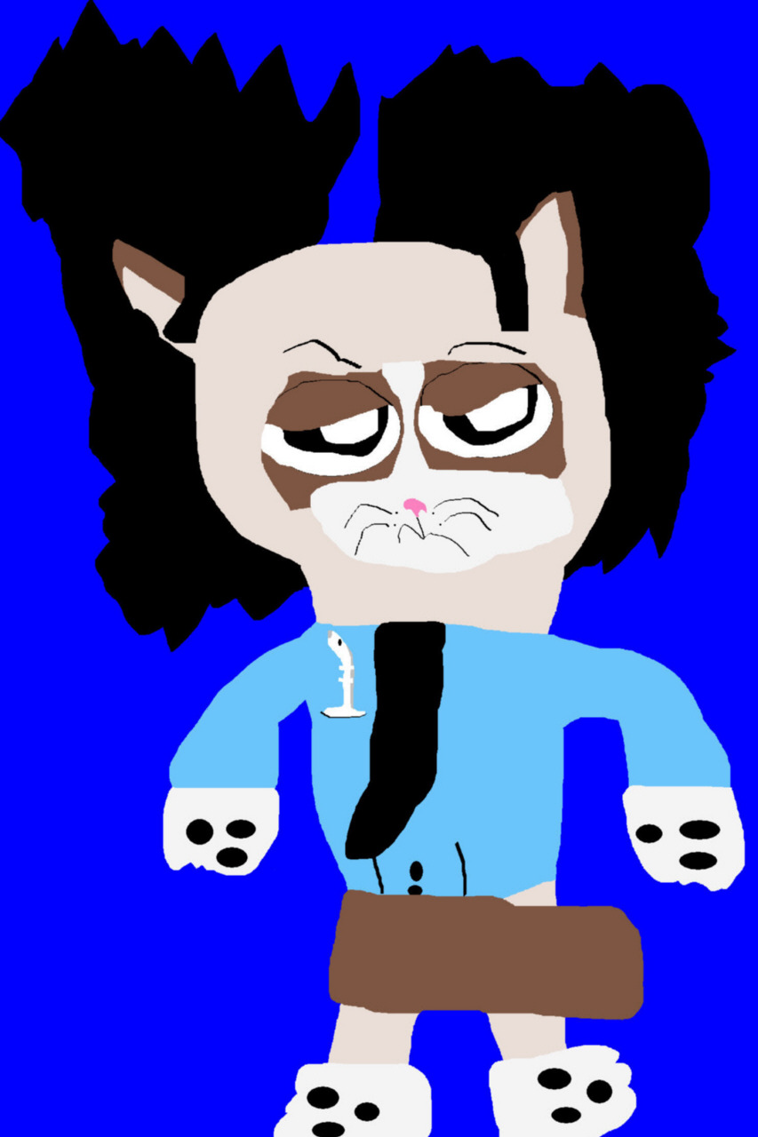 Grumpy Cat Noodman Version MS Paint by Falconlobo