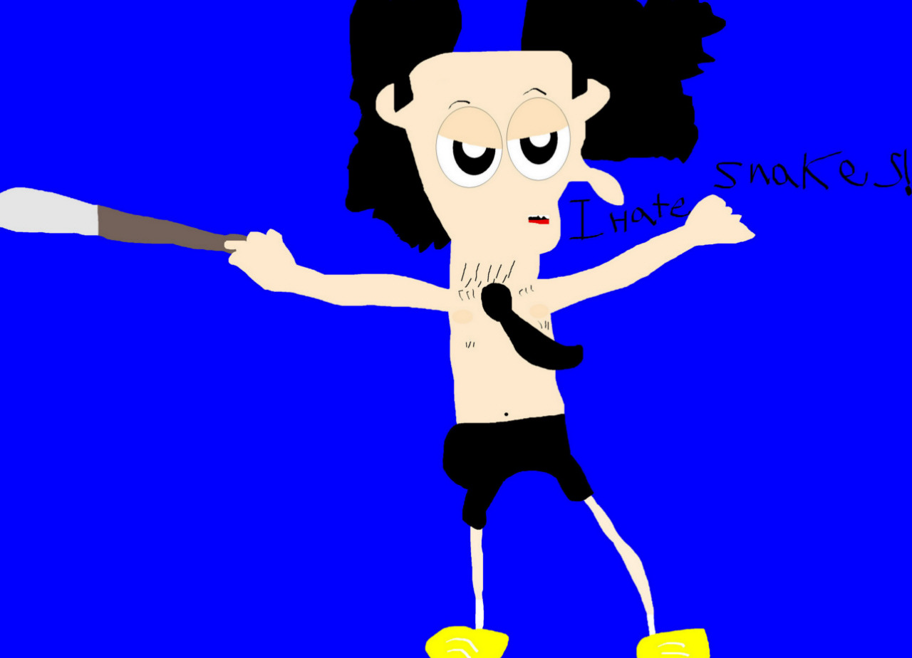 Noodman Hates Snakes Shirtless With Shovel Version MS Paint^^ by Falconlobo