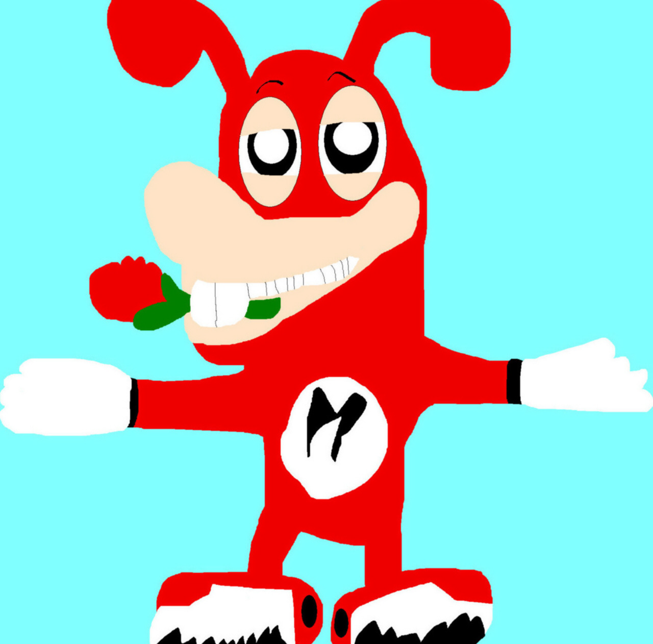 The Noid With A Rose In His Teeth MS Paint^^ by Falconlobo
