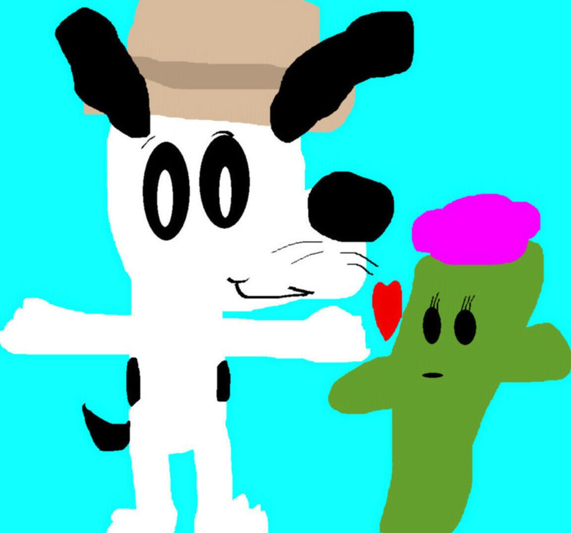 Spike And his Cactus Girlfriend MS Paint^^ by Falconlobo