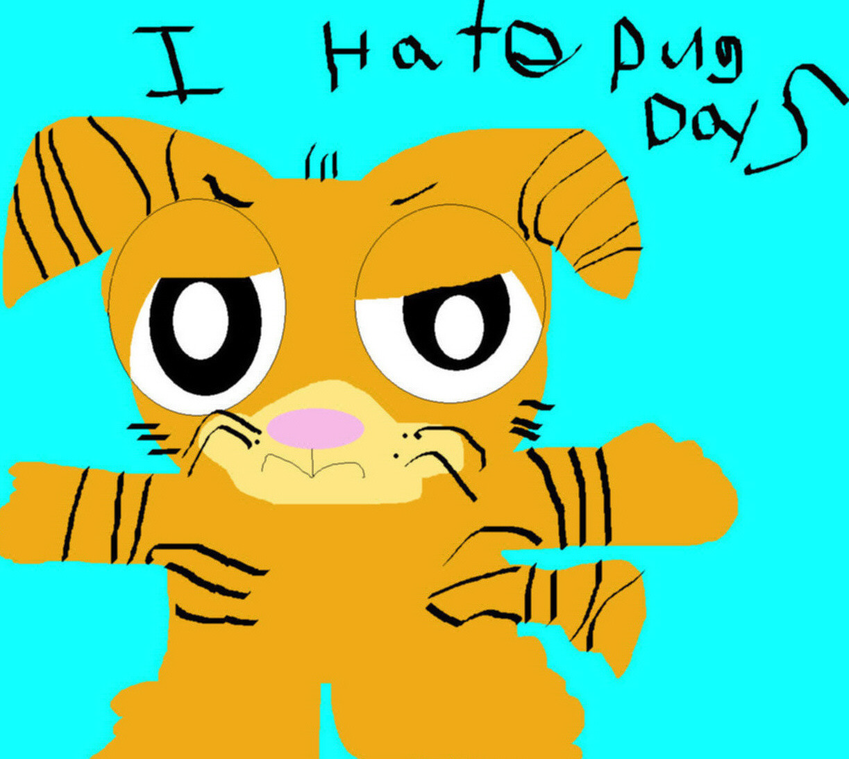 I Hate Pug Days Garfield  MS Paint^^ by Falconlobo