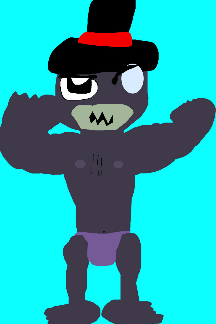Overly Muscled Black Hat Chibi MS Paint by Falconlobo