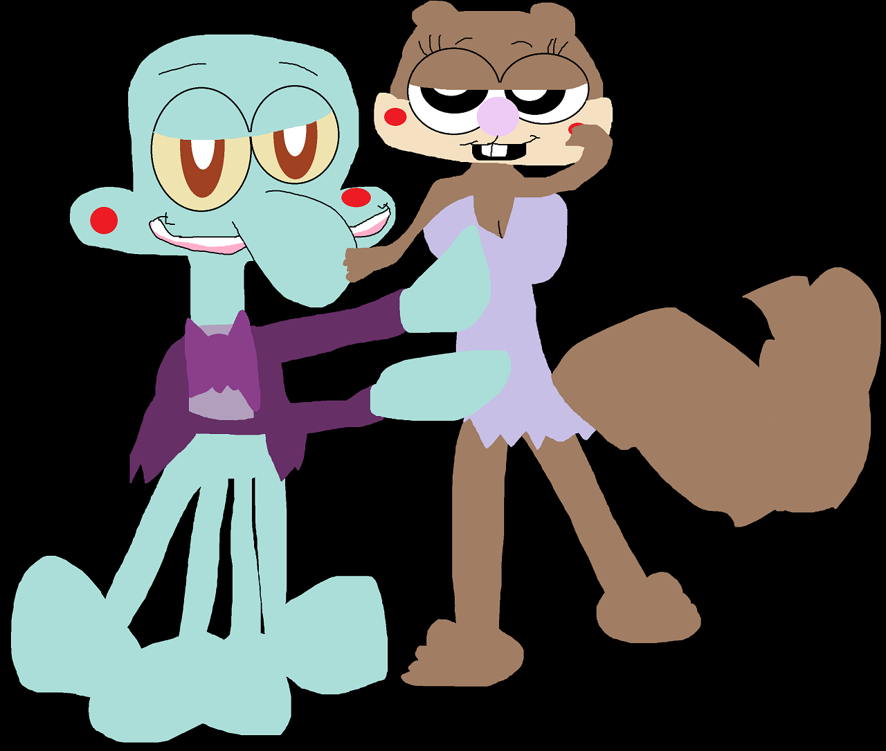 Squidward Yet Again Alternate Now Dancing With Sandy by Falconlobo