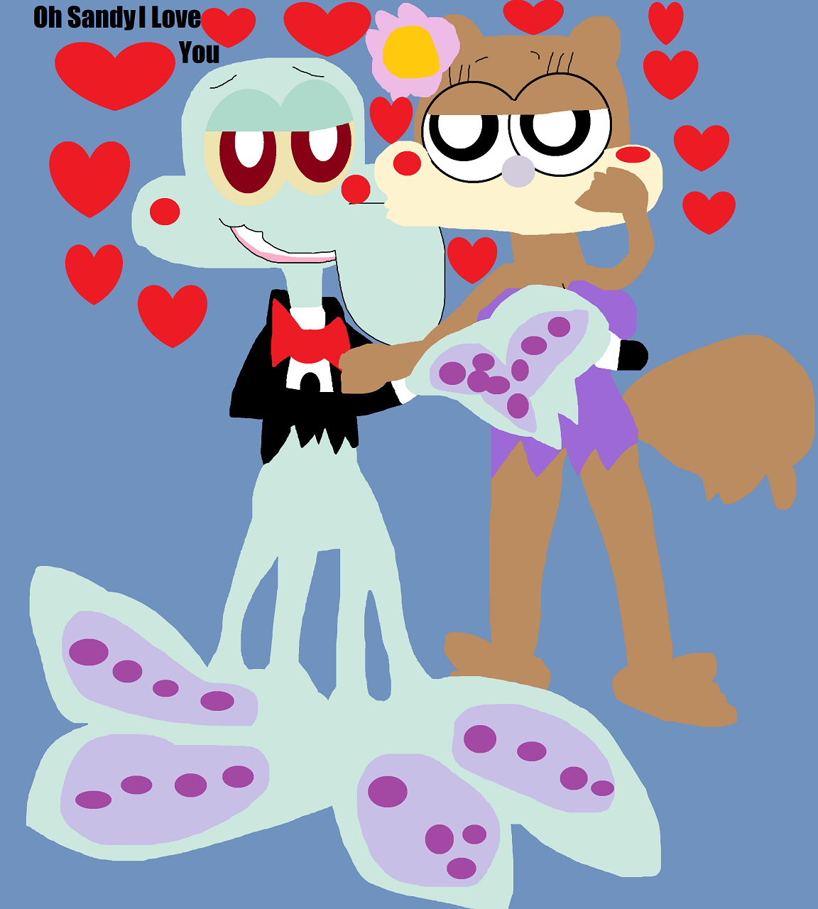 Cute Squidward And Sandy Dancing Oh Sandy I Love You Alt by Falconlobo