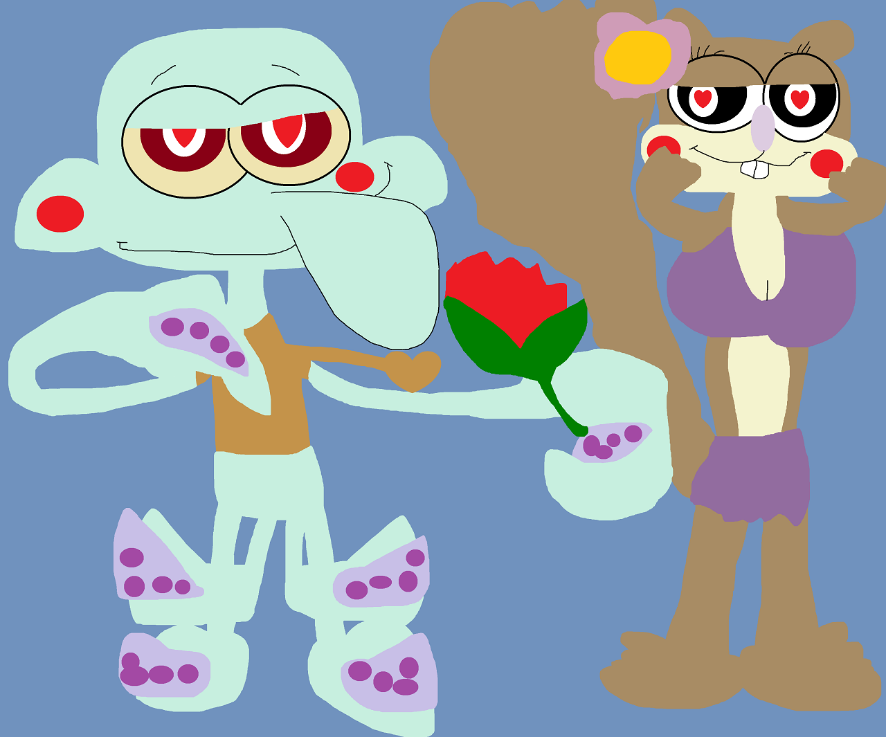 Just Squidie With A Rose For Sandy Again by Falconlobo