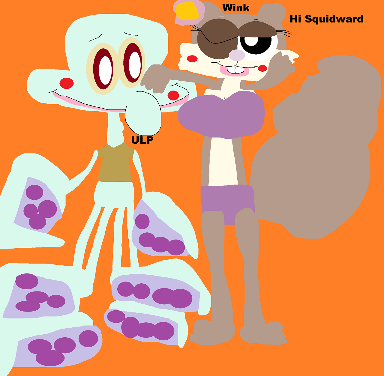 Just A Random Sandy Coming On To Squidward by Falconlobo