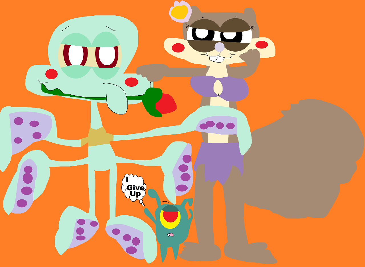 Squidward With A Long Stemed Rose For Sandy Alt by Falconlobo