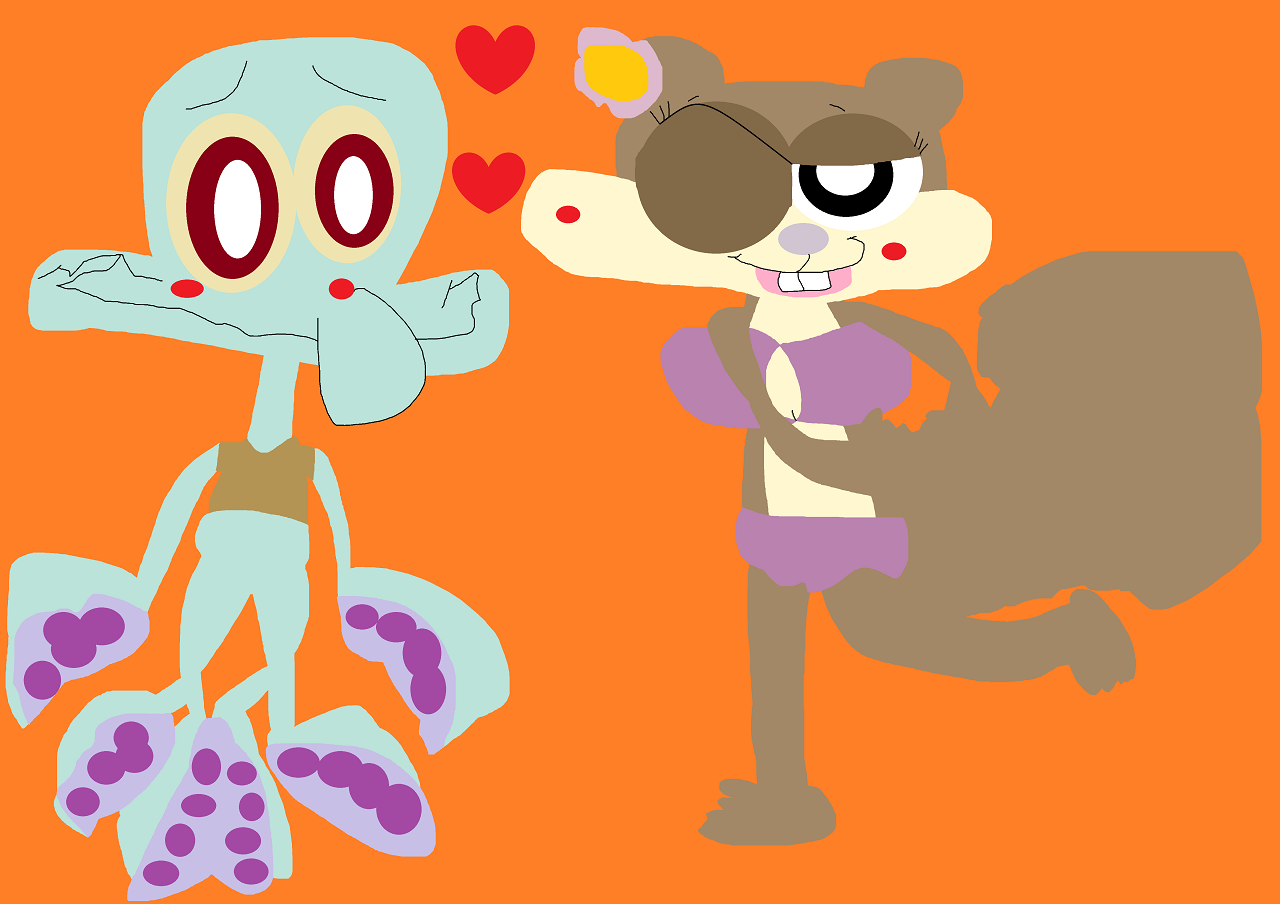 Cute Random Squidward And Sandy  V Day Cheebs^^ by Falconlobo