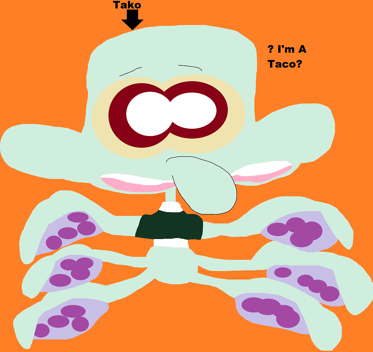 Squidward Is A Tako Now With A Seaweed And Rice Theme Shirt by Falconlobo