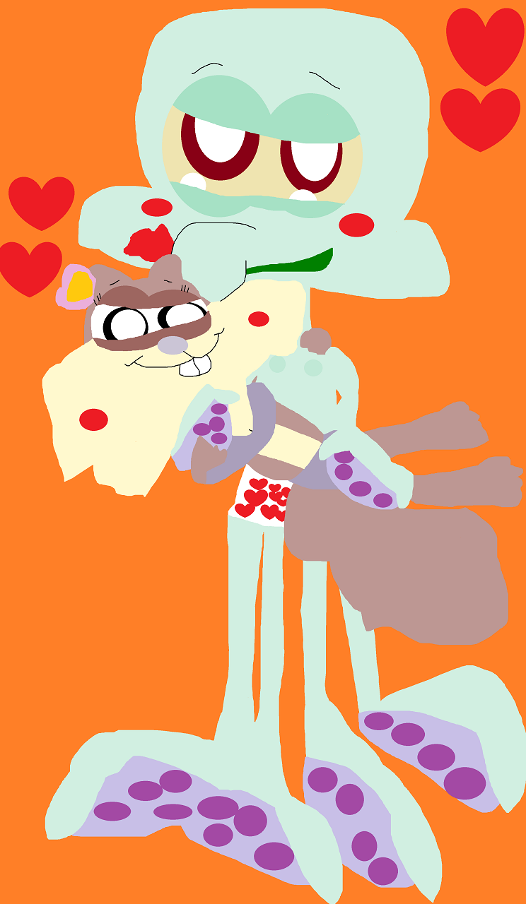 Squidward And Sandy Romantic Holding by Falconlobo