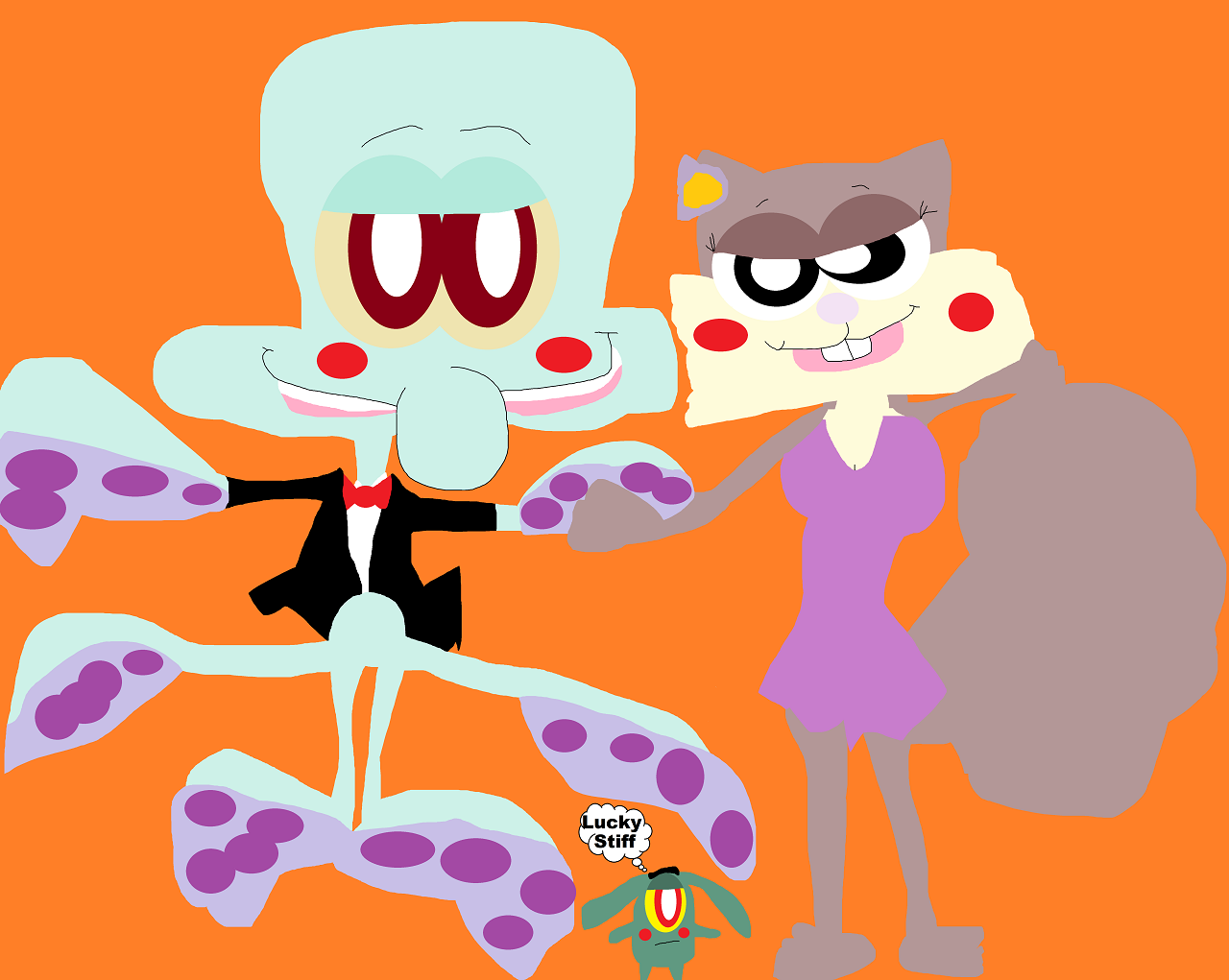 Squidie And Sandy Dancing Alt by Falconlobo
