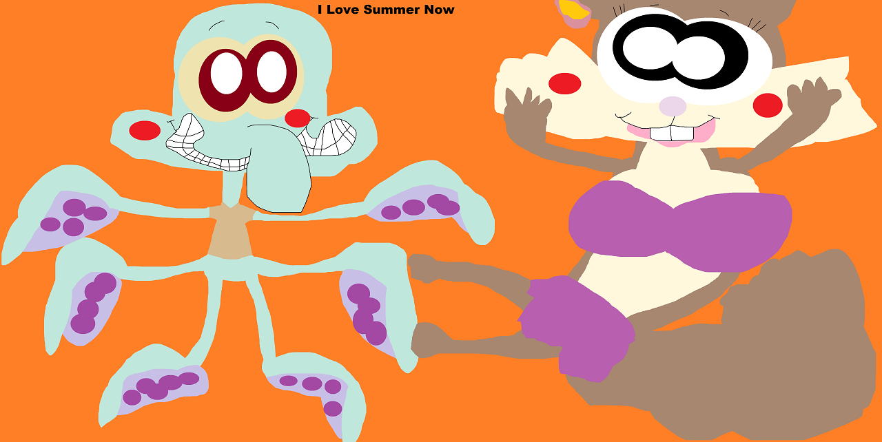 Random Happy Squidward Sandy Added by Falconlobo