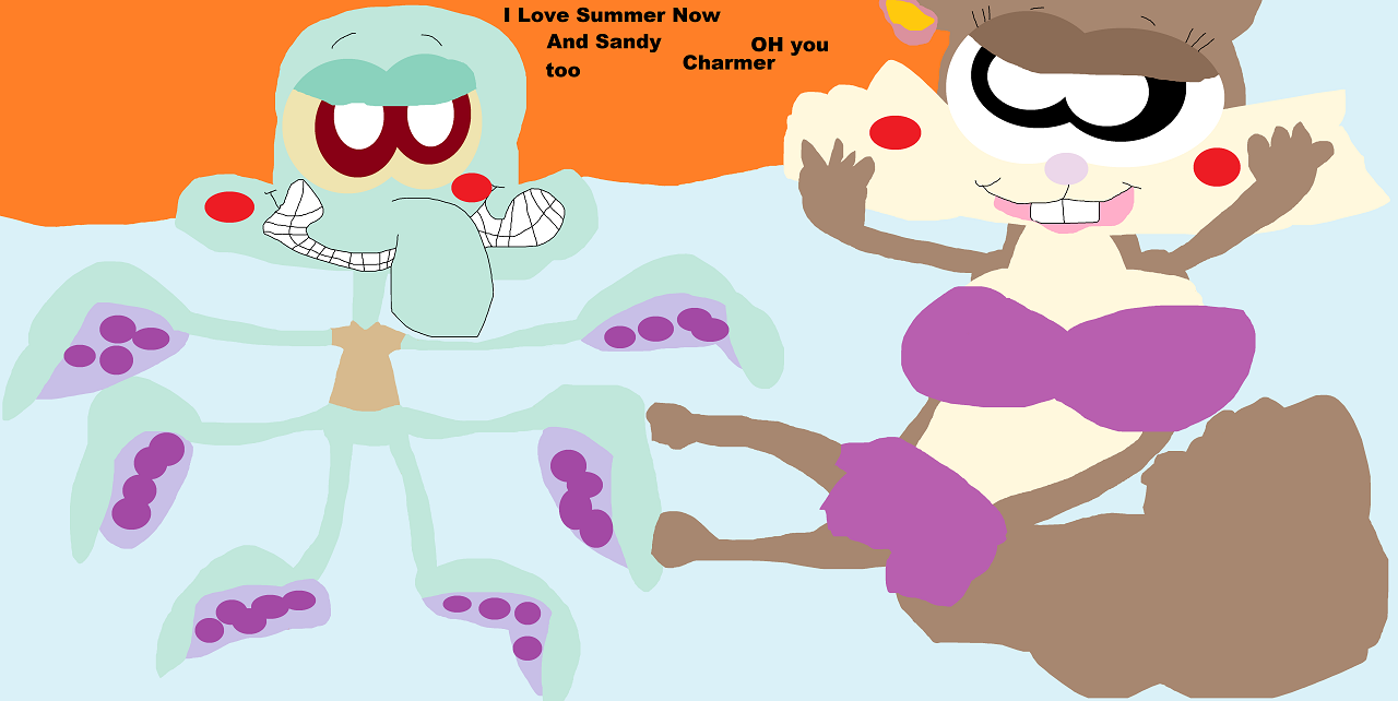 Random Happy Squidward Sandy Added Alt by Falconlobo