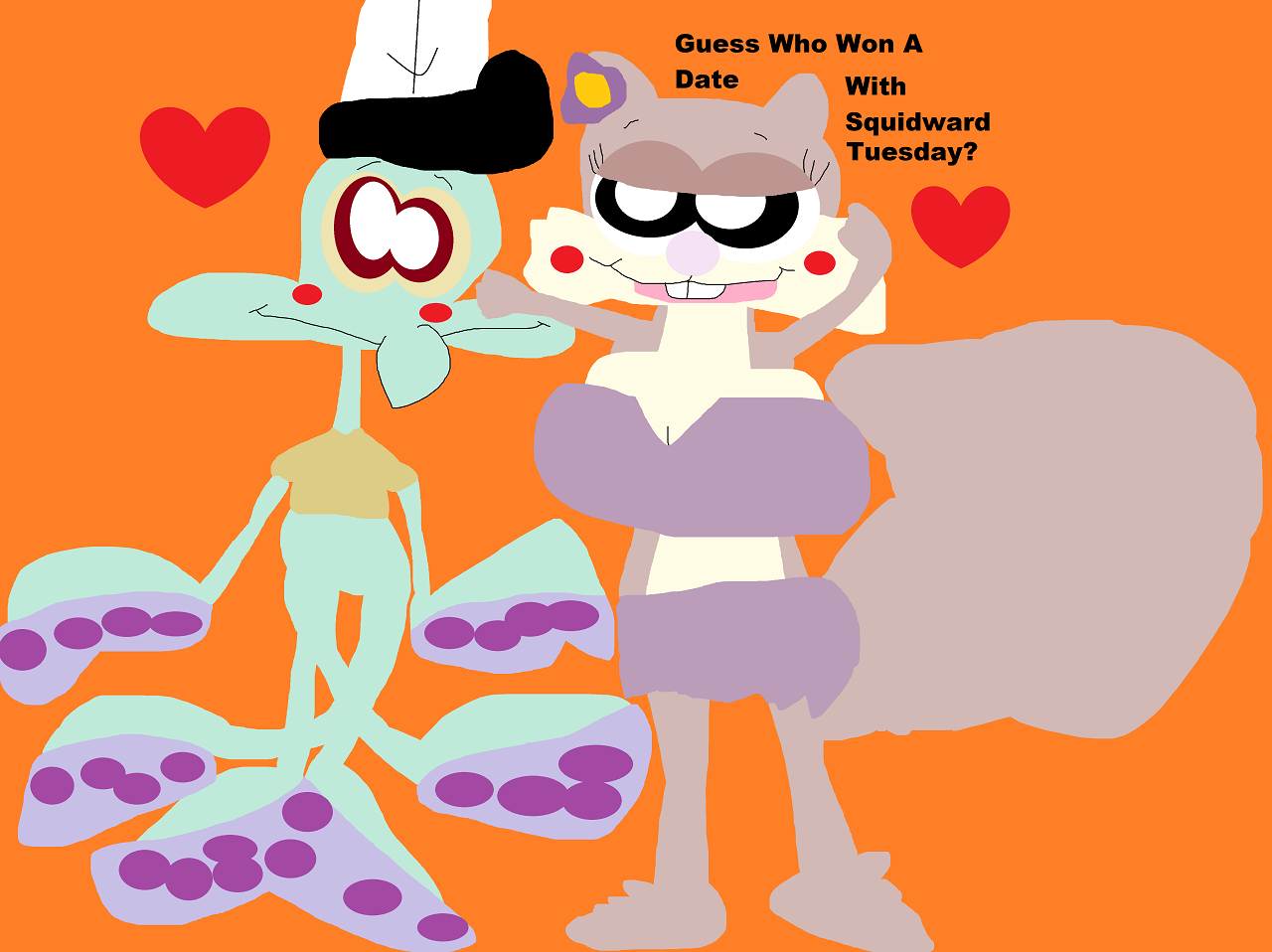 Guess Who Won A Date With Squidward Tuesday by Falconlobo