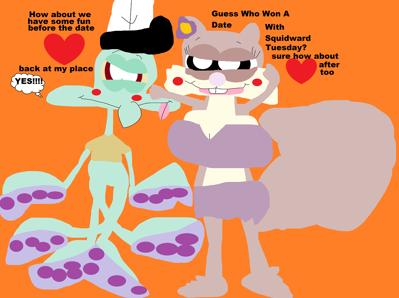 Guess Who Won A Date With Squidward Tuesday Alt by Falconlobo