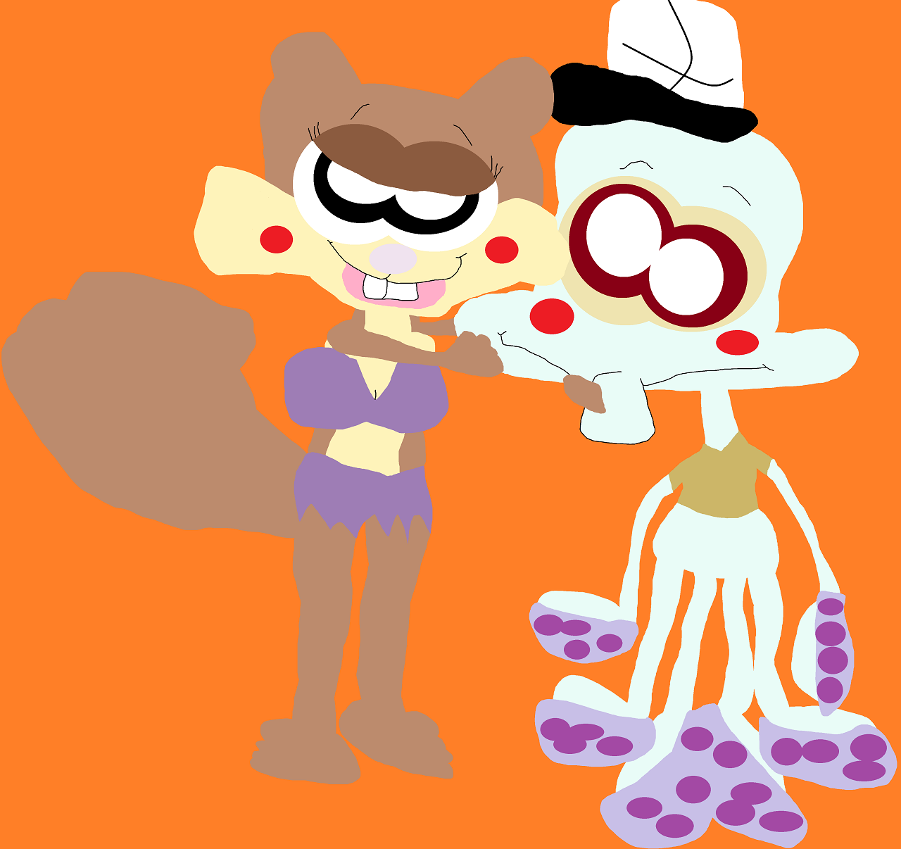 Just Sandy Coming Onto  Squidward Yet Again by Falconlobo