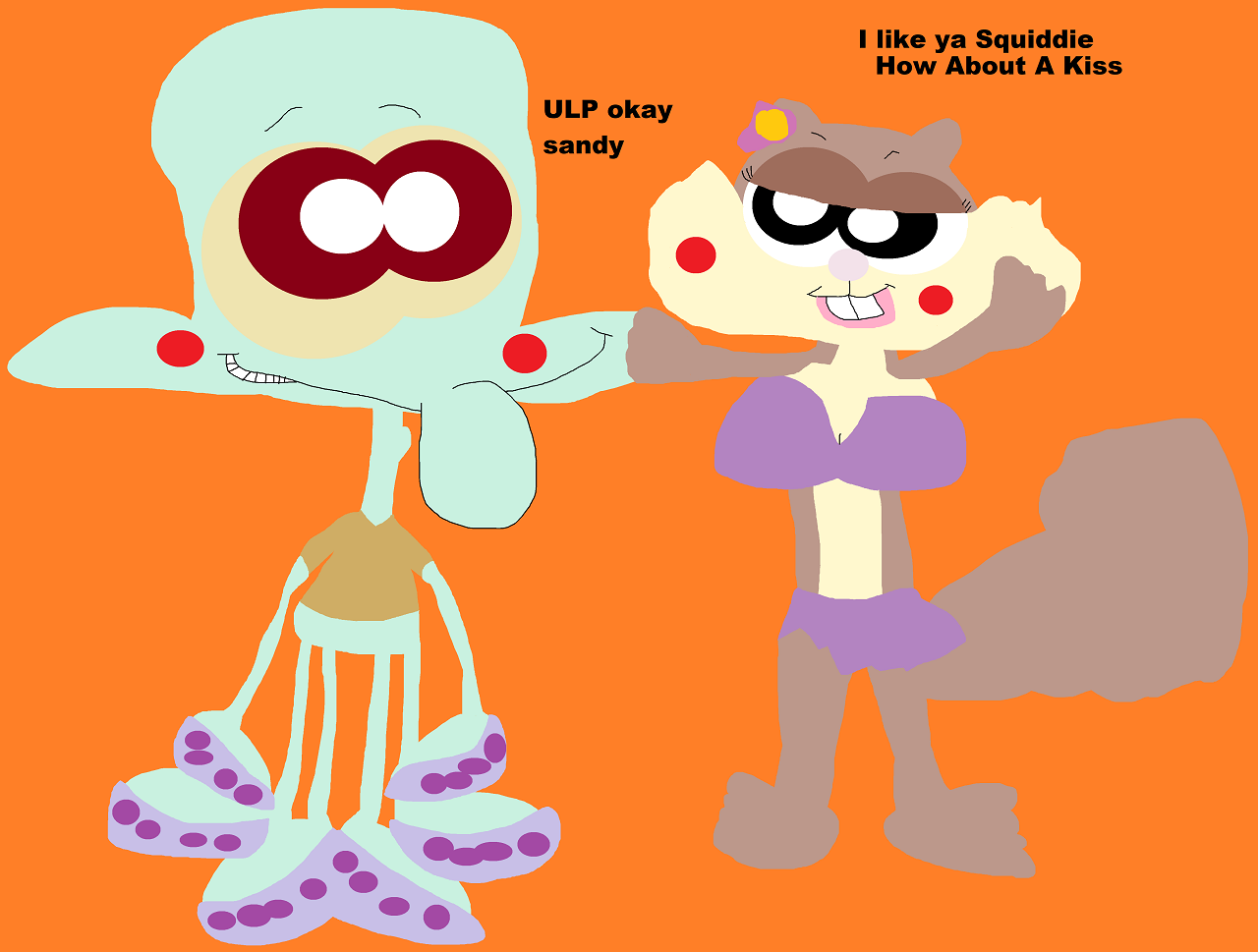 Sandy Likes Squiddie by Falconlobo